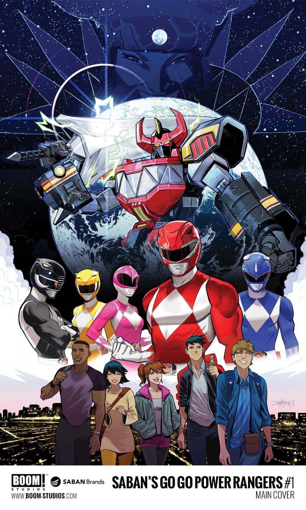 Go Go Power Rangers #1, copertina di Dan Mora