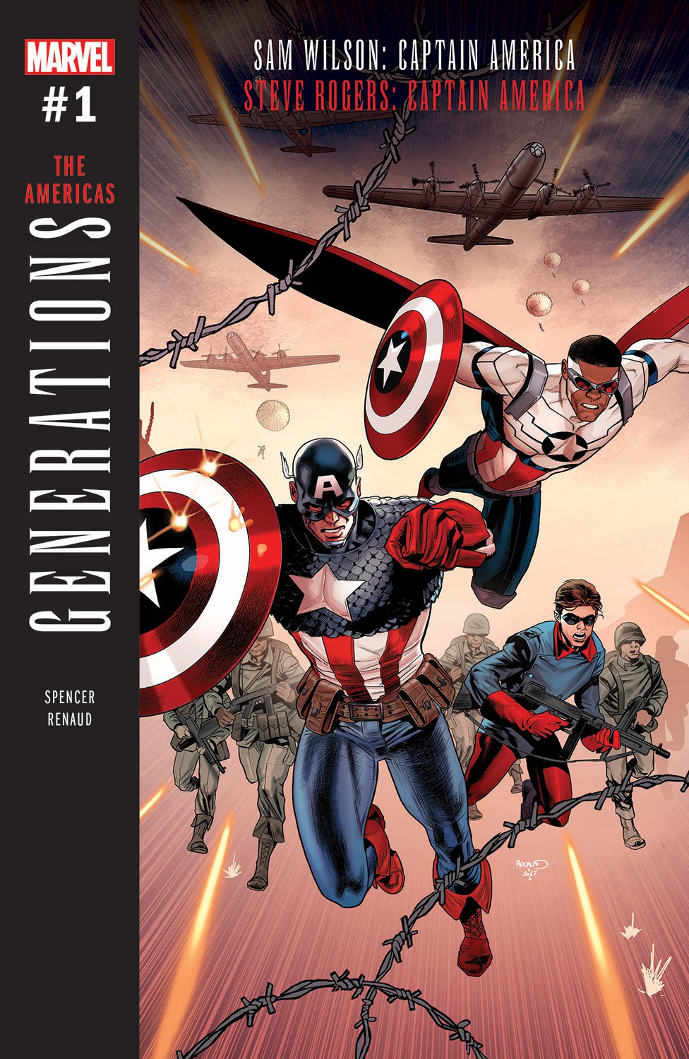 Generations: The Americas - Sam Wilson: Captain America & Steve Rogers: Captain America #1, copertina di Paul Renaud