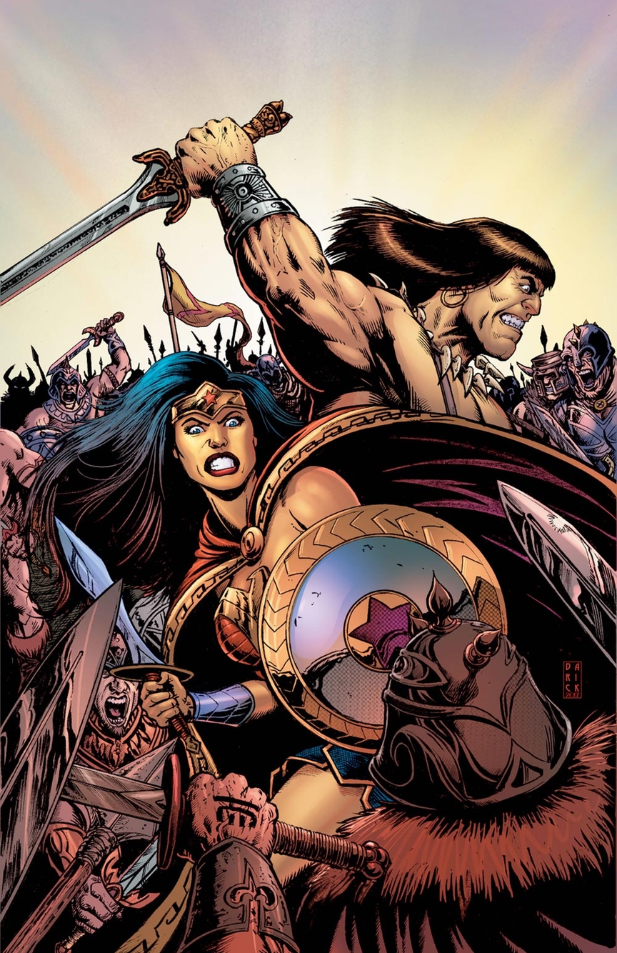 Wonder Woman/Conan #1, copertina di Darick Robertson