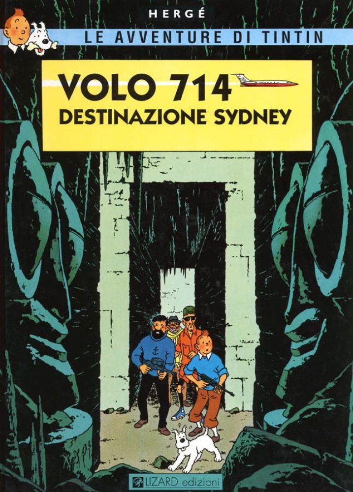 Volo 714 destinazione Sidney, copertina di Hergé