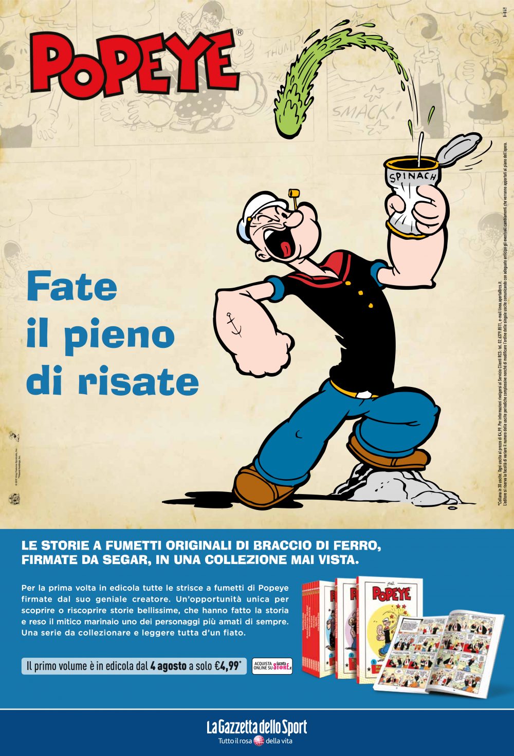 Popeye con La Gazzetta dello Sport