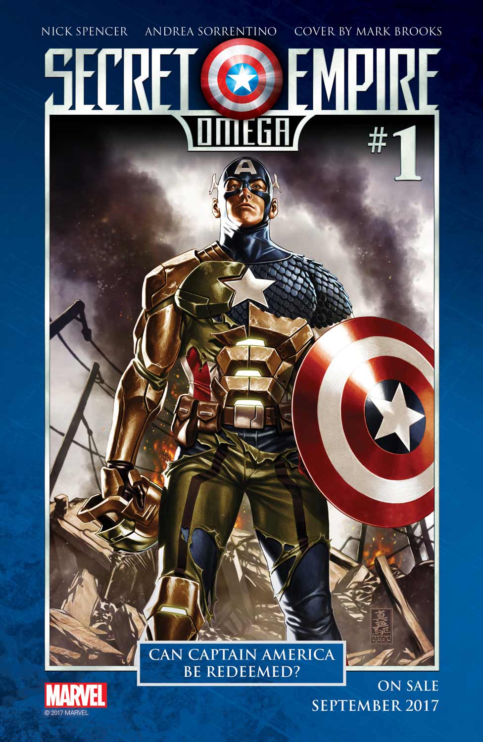 Secret Empire Omega #1, copertina di Mark Brooks