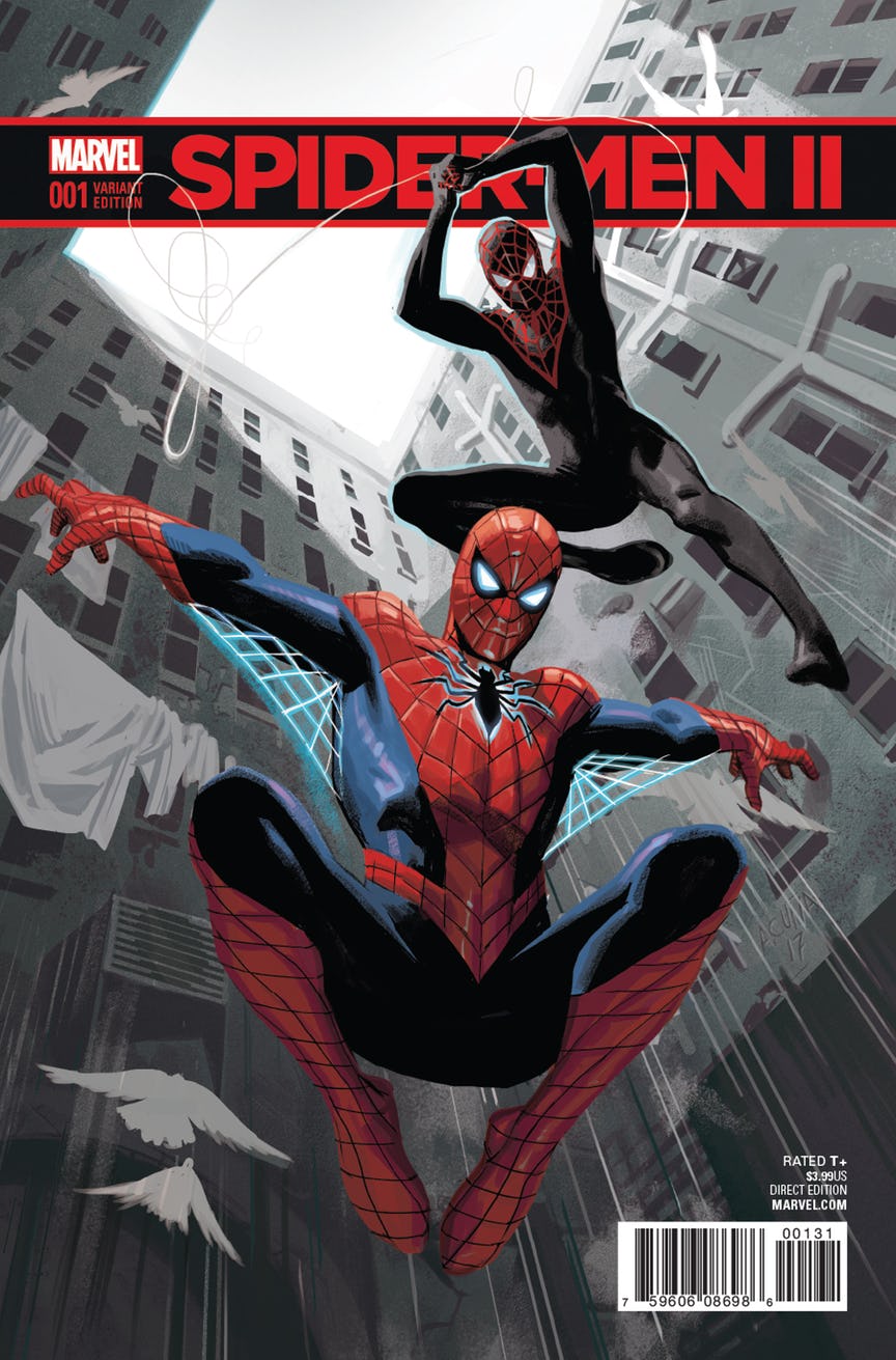 Spider-Men II #1, variant cover di Daniel Acuna