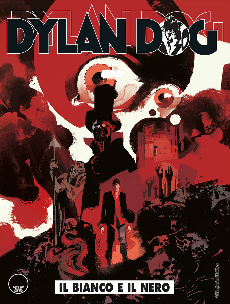 Dylan Dog Color 372: Il bianco e il nero, copertina di Gigi Cavenago