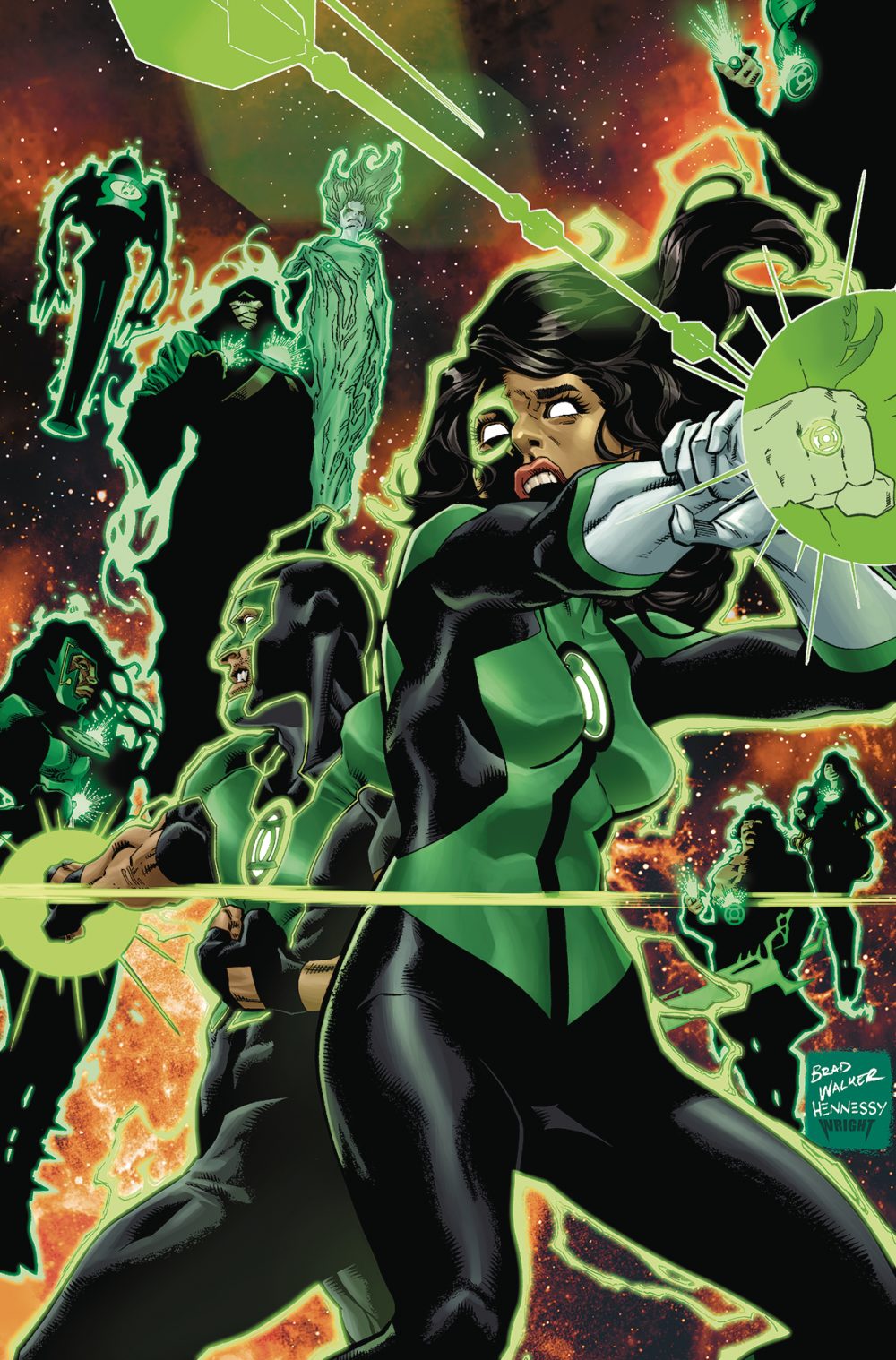 Green Lanterns #28, copertina di Brad Walker