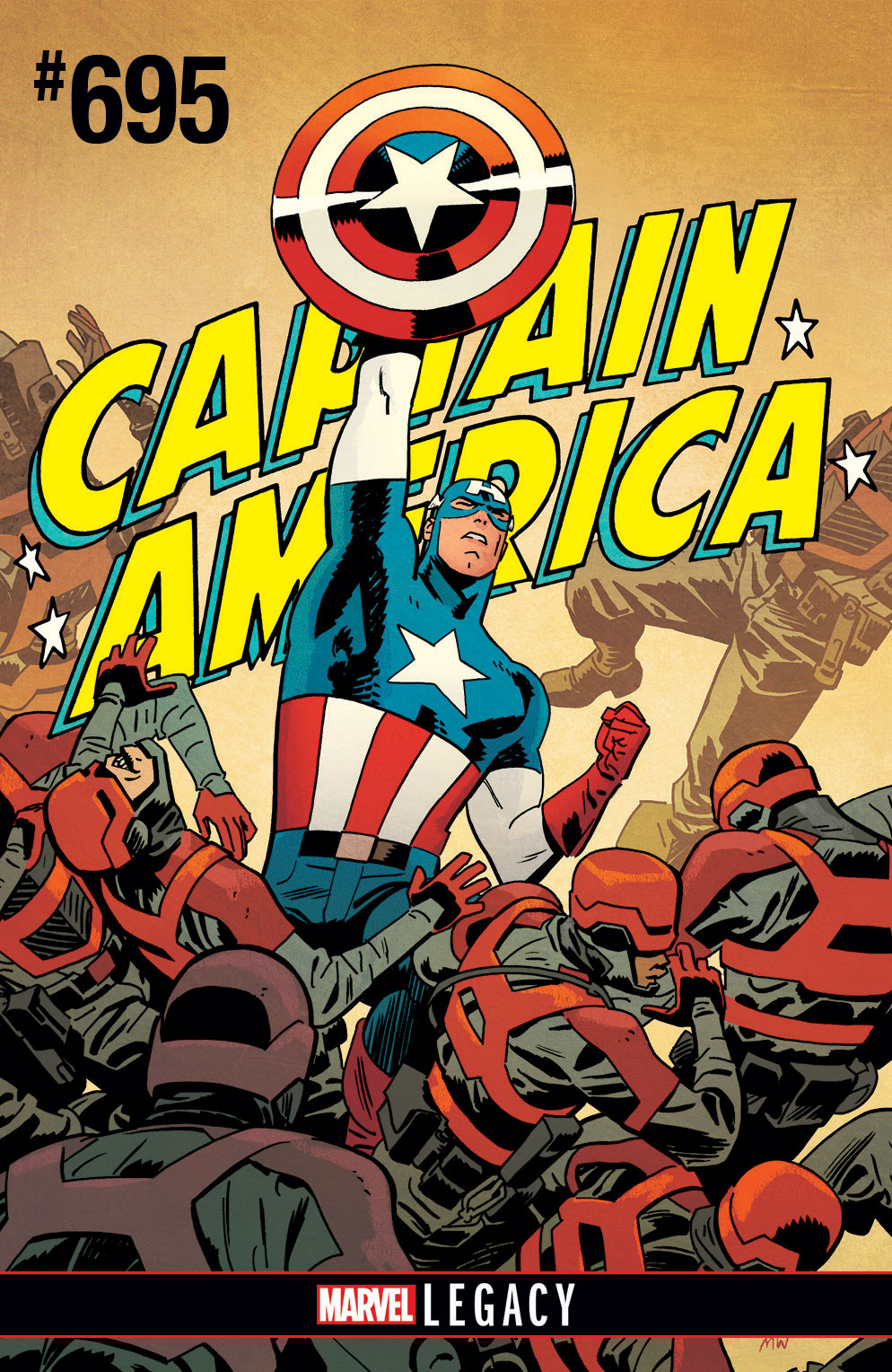 Captain America #695, copertina di Chris Samnee