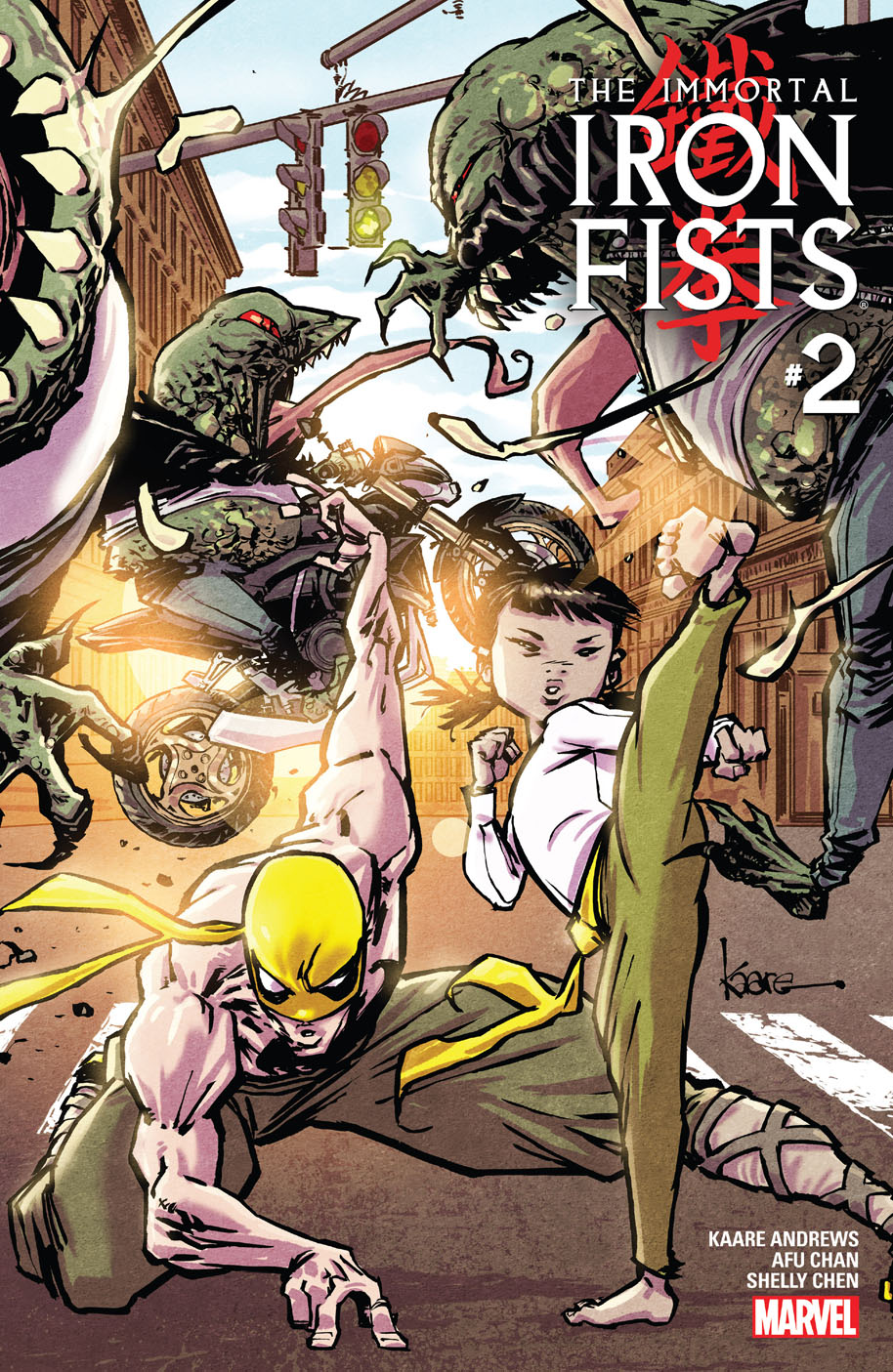 Immortal Iron Fists #2, copertina di Kaare Andrews