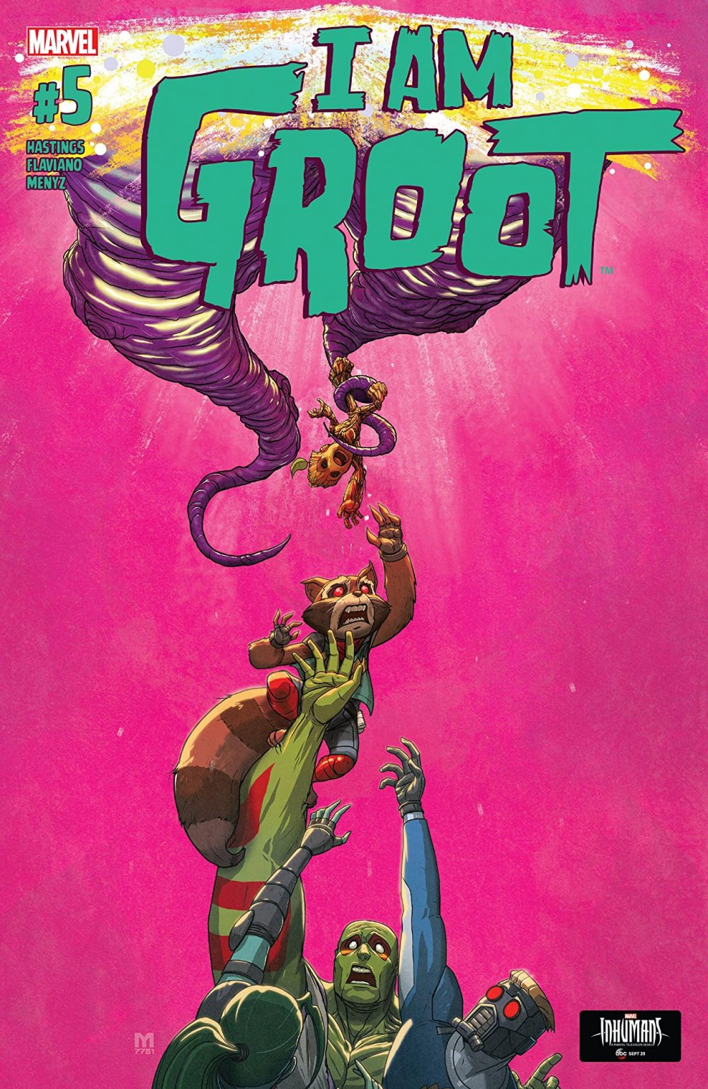 I Am Groot #5, copertina di Flaviano