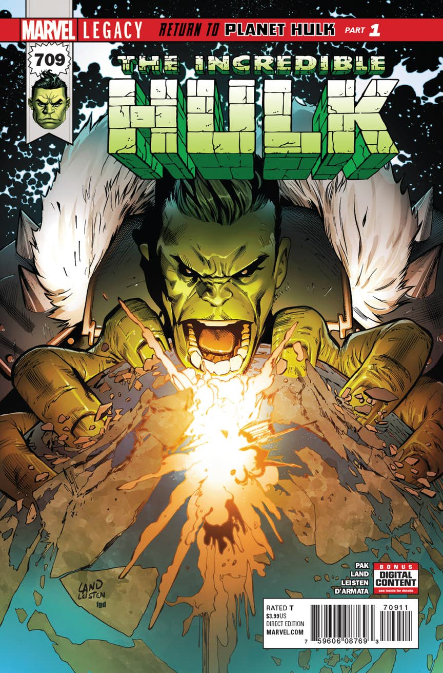 Hulk #709, copertina di Greg Land