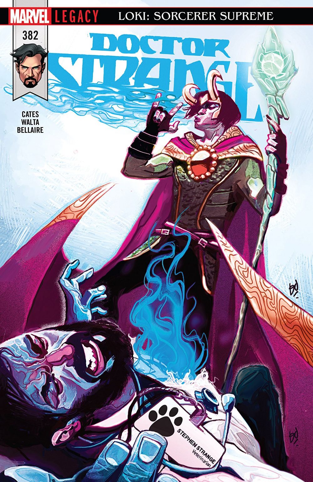 Doctor Strange #382, copertina di Mike del Mundo