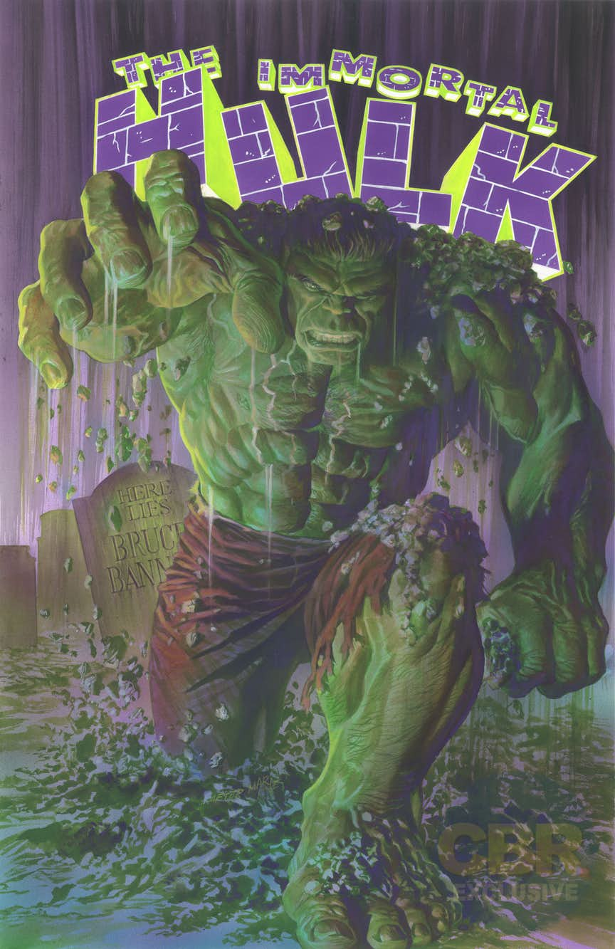 Immortal Hulk #1, copertina di Alex Ross