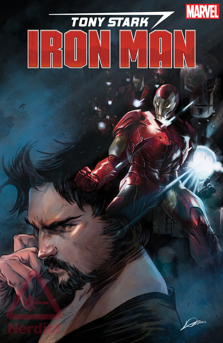 Tony Stark: Iron Man #1, copertina di Valerio Schiti