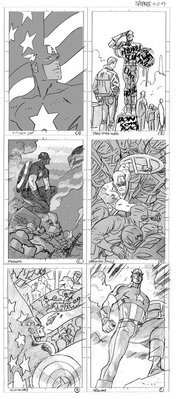 Captain America #700, studi di Chris Samnee