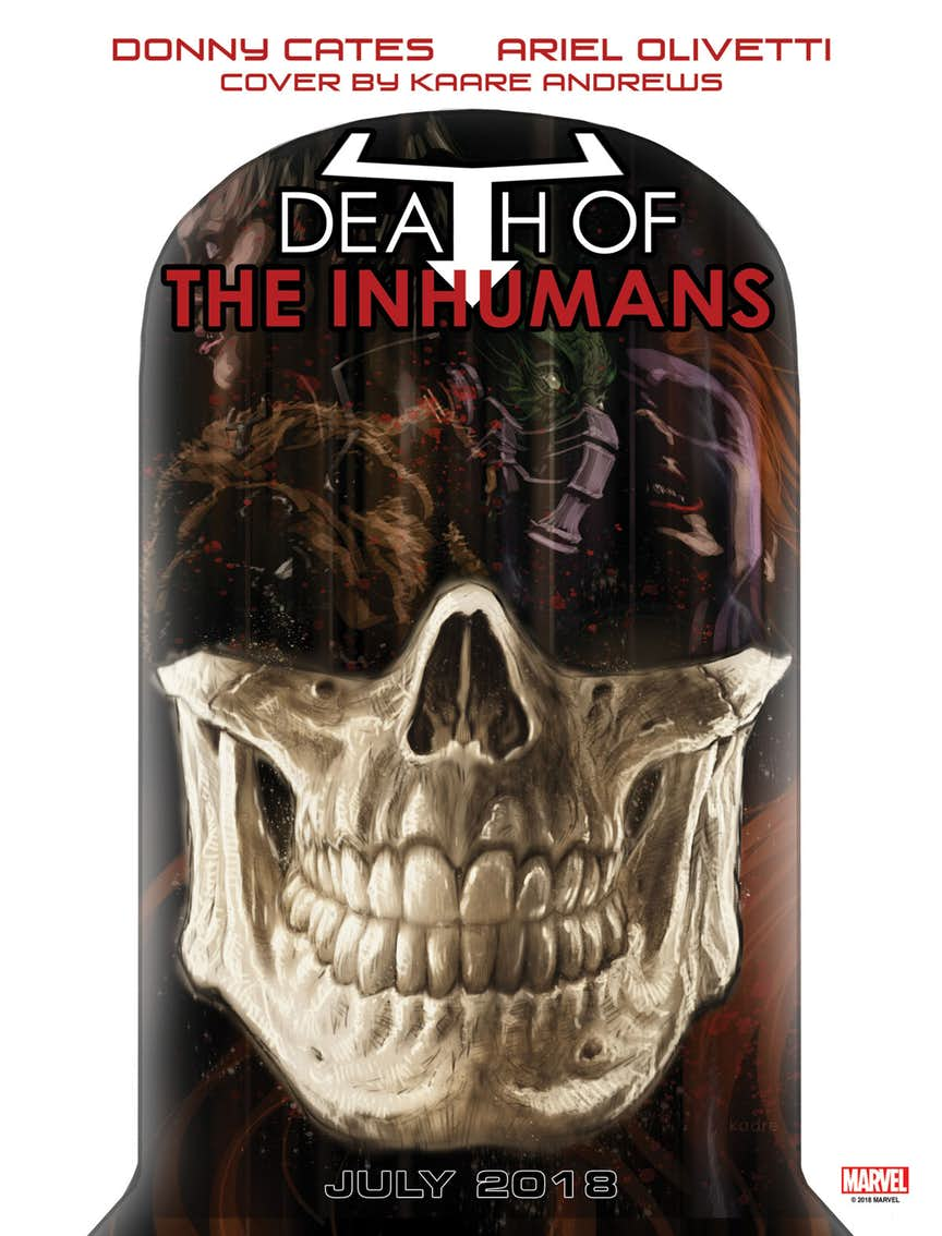 Death of the Inhumans #1, copertina di Ariel Olivetti