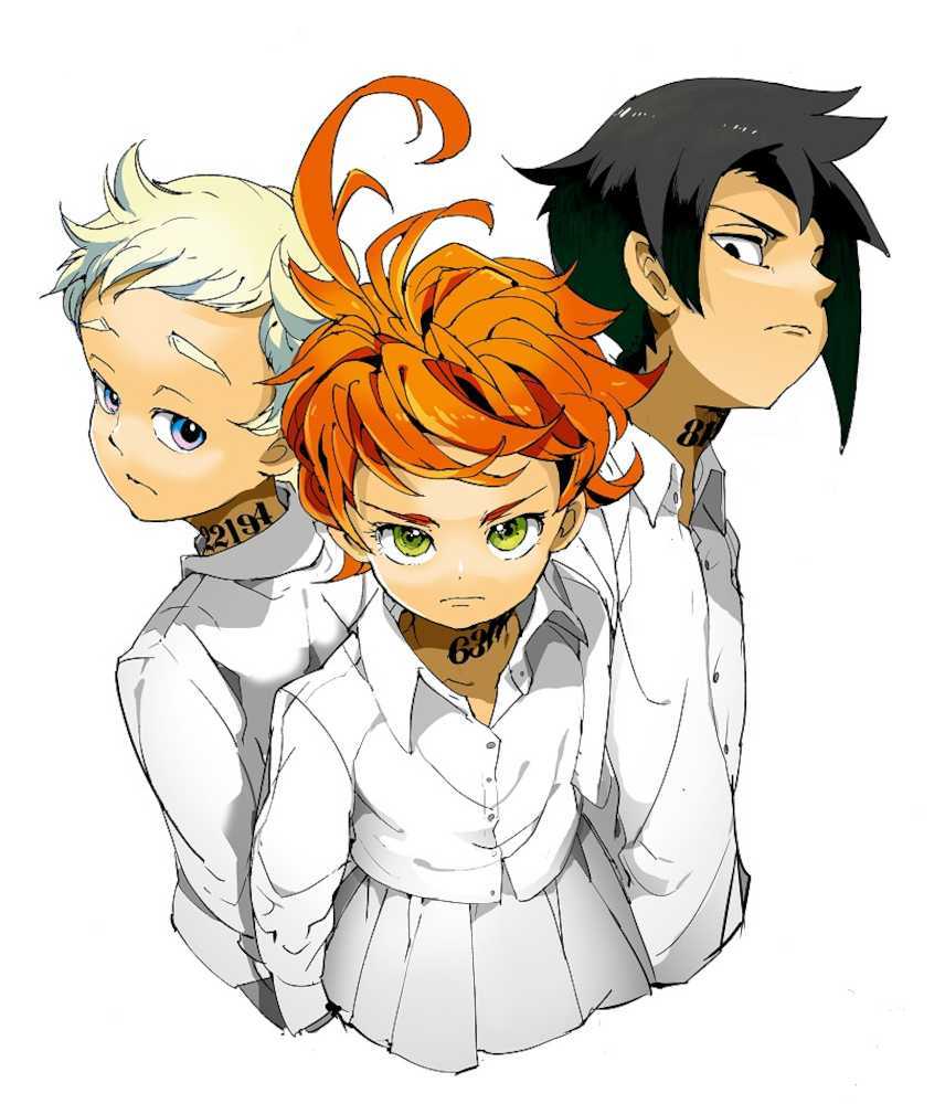 The Promised Neverland 7, copertina di Posuka Demizu: i tre protagonisti