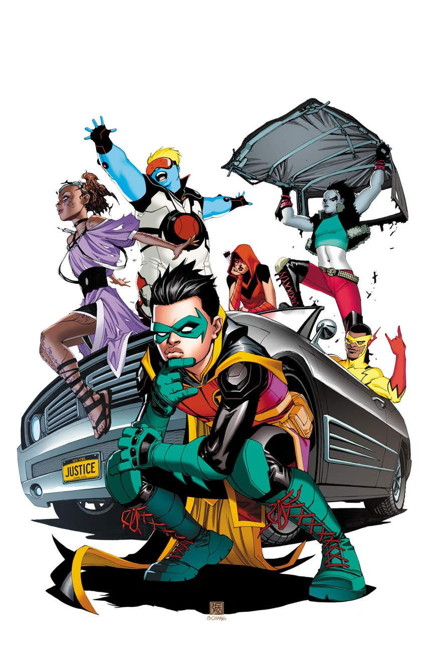 Teen Titans #20, copertina di Bernard Chang