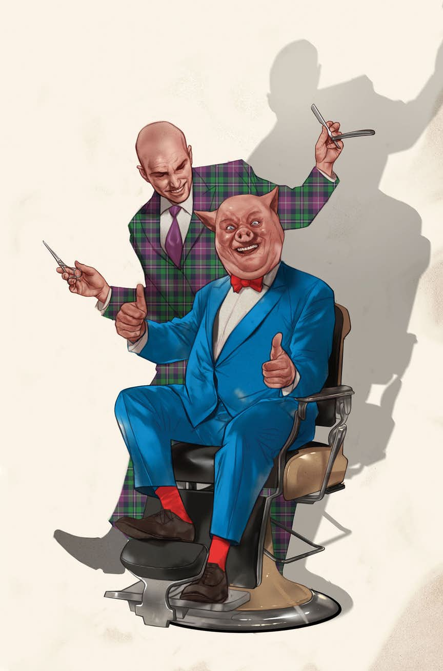 Lex Luthor/Porky Pig Special #1, copertina di Ben Oliver