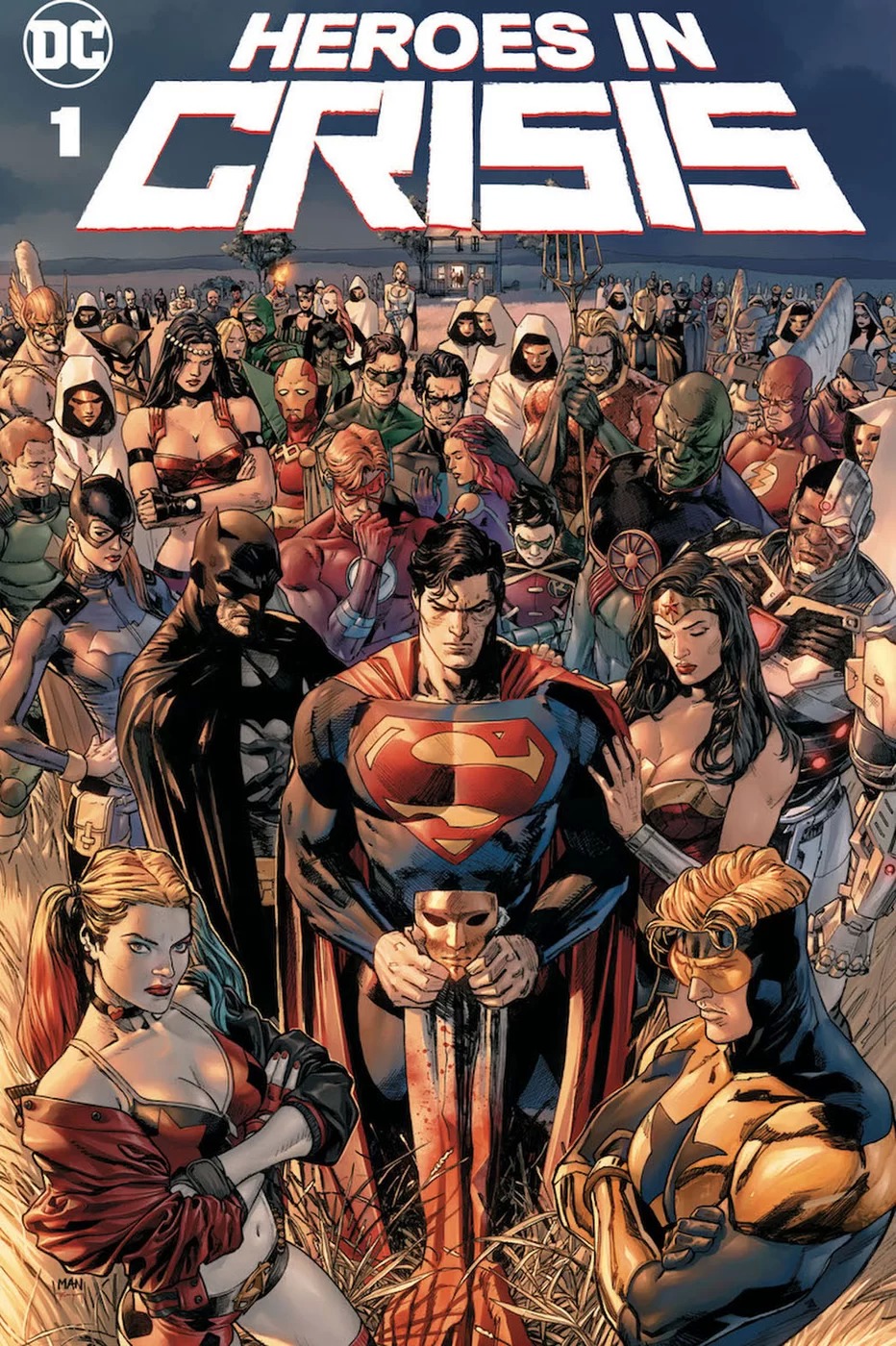 Heroes in Crisis #1, copertina di Clay Mann