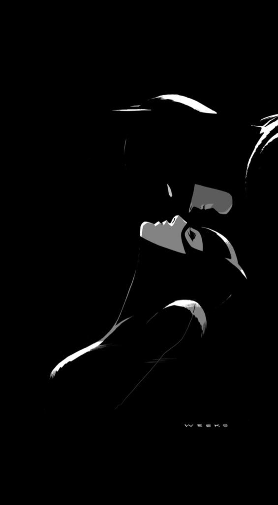 Batman e Catwoman, illustrazione di Lee Weeks