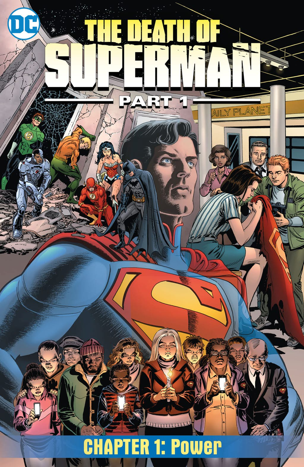 The Death of Superman, Part 1: Power, copertina di Jerry Ordway