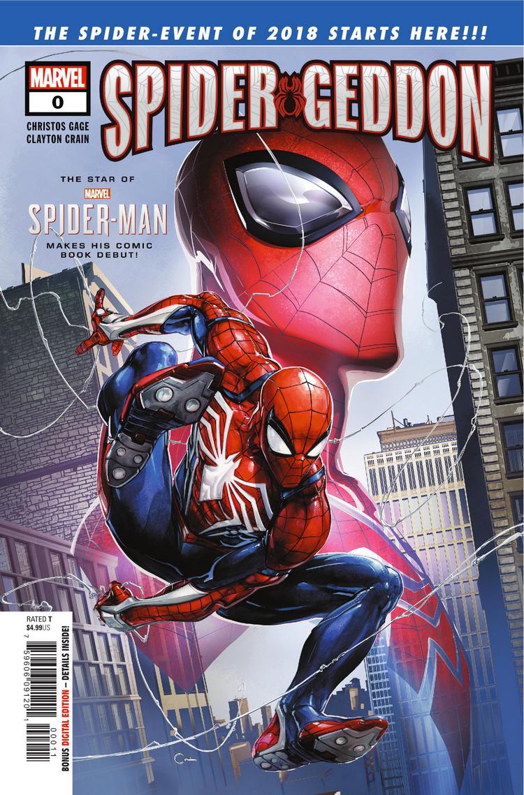 Spider-Geddon #0, copertina di Clayton Crain