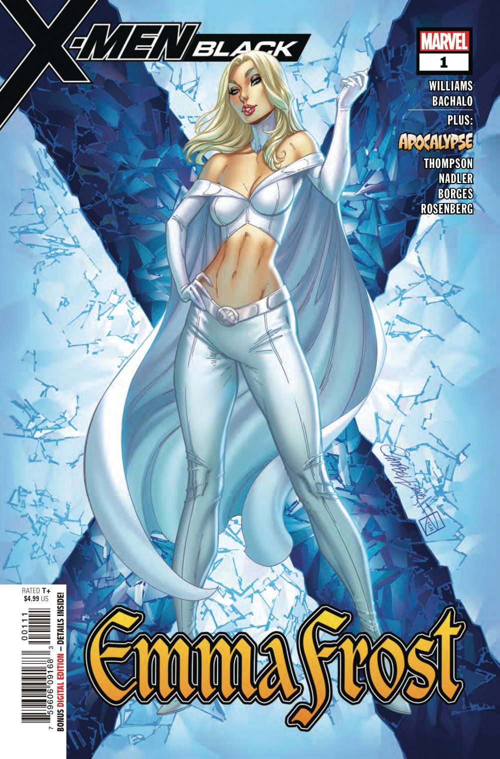 X-Men: Black - Emma Frost #1, copertina di J. Scott Campbell