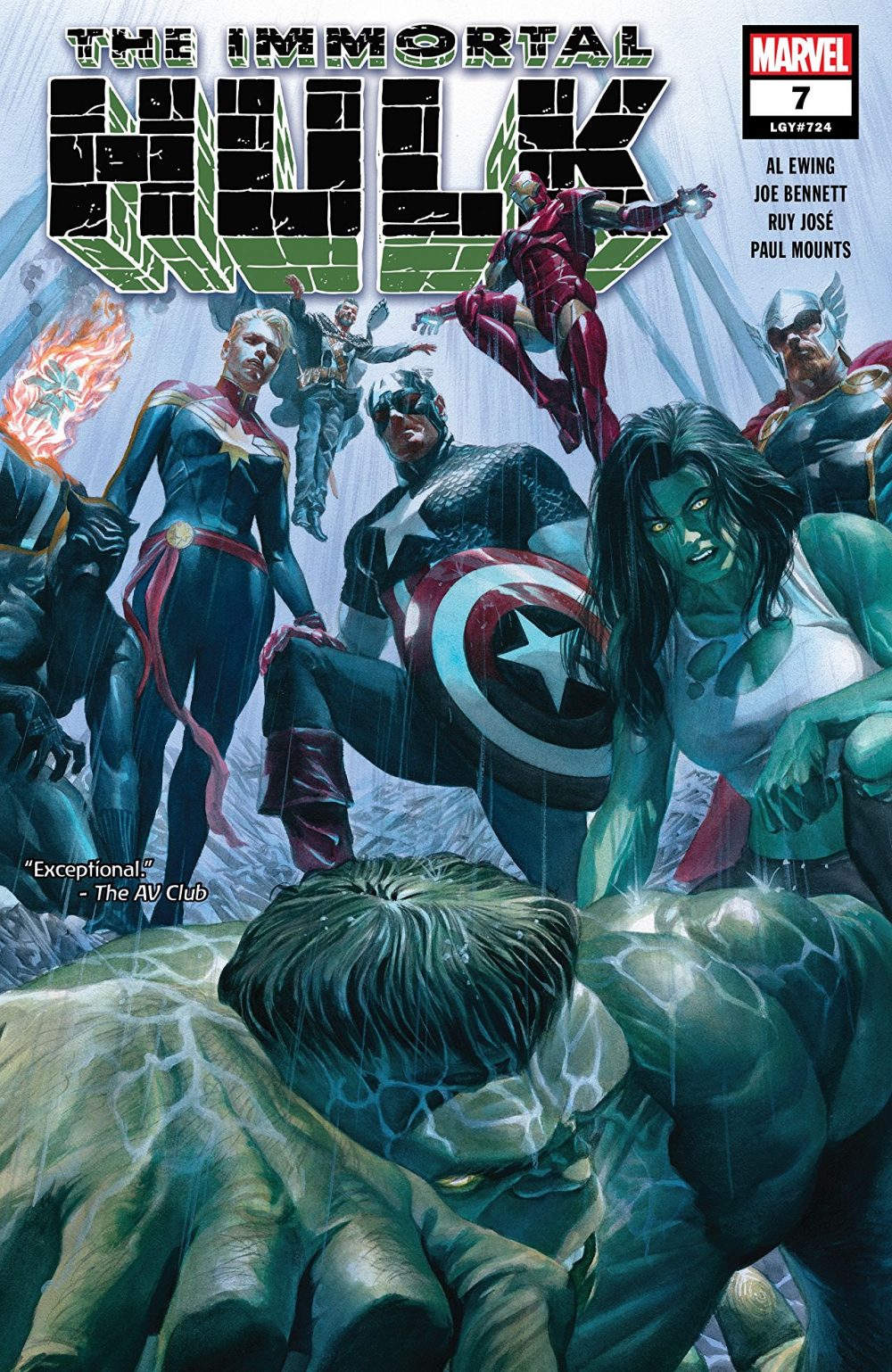 Immortal Hulk #7, copertina di Alex Ross