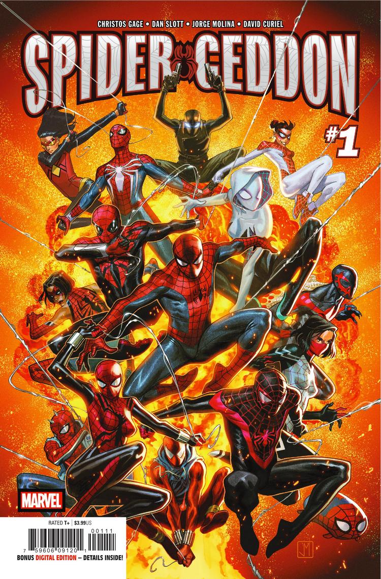 Spider-Geddon #1, copertina di Jorge Molina