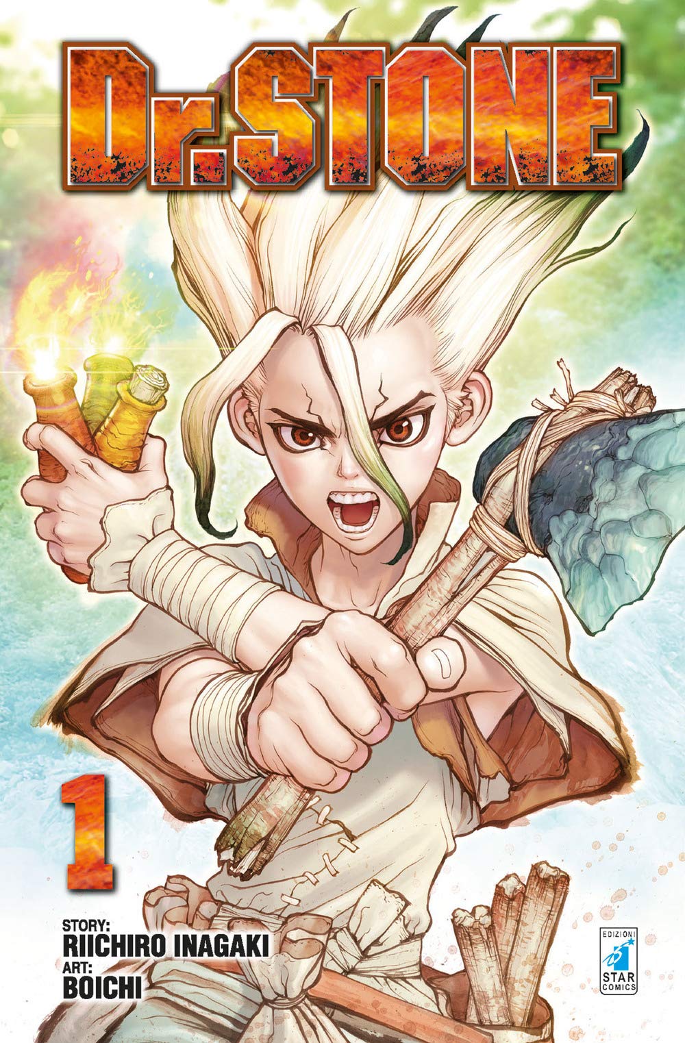 Dr. Stone 1, copertina di Boichi