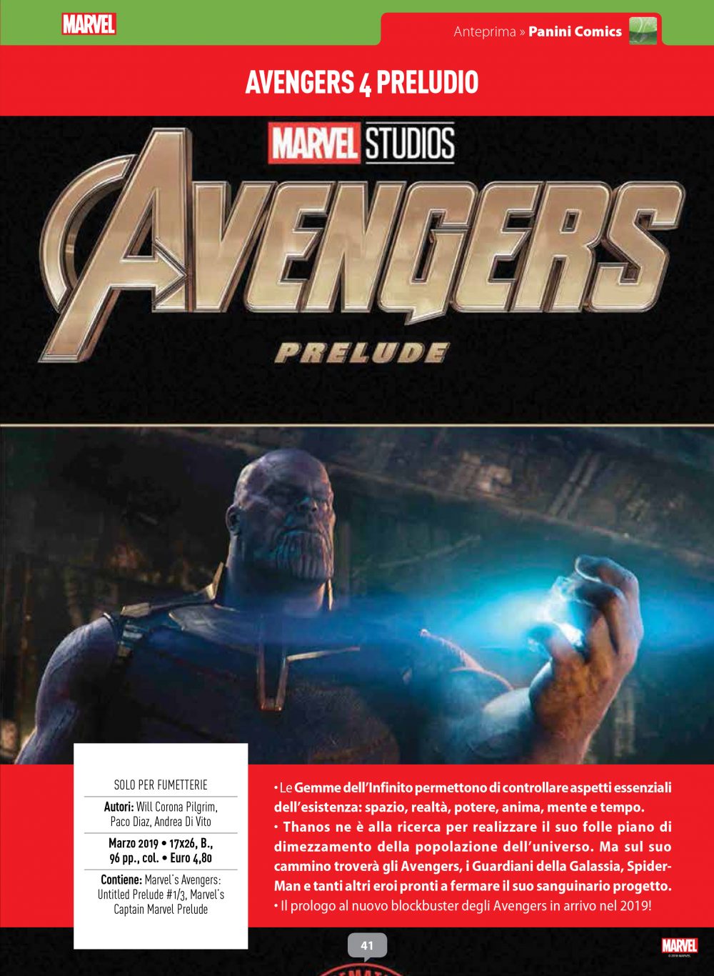 Avengers 4 Preludi da Anteprima