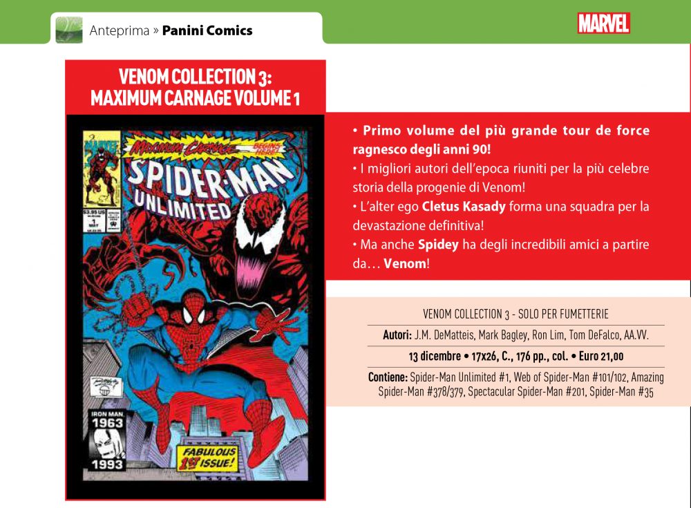 Venom Collection 3: Maximum Carnage Volume 1 su Anteprima