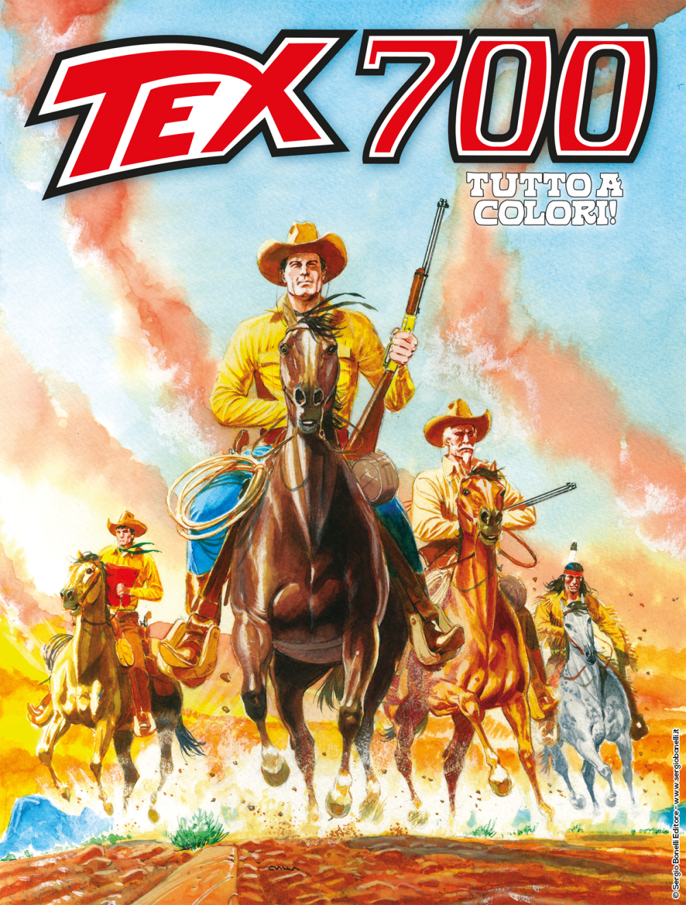 Tex 700: L'oro dei Pawnee, copertina di Claudio Villa