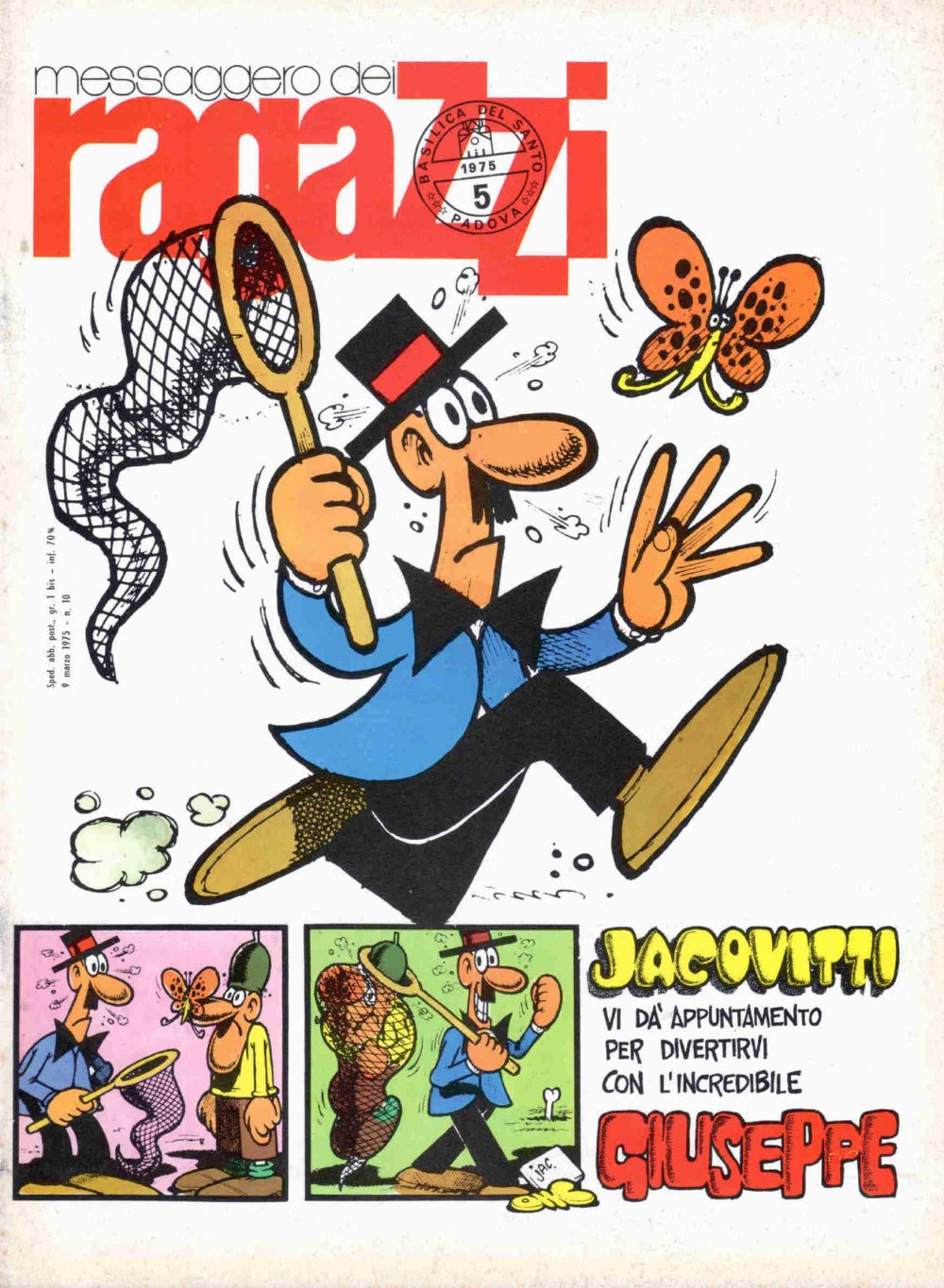 Messaggero dei Ragazzi n. 10 (marzo 1975), copertina di Jacovitti