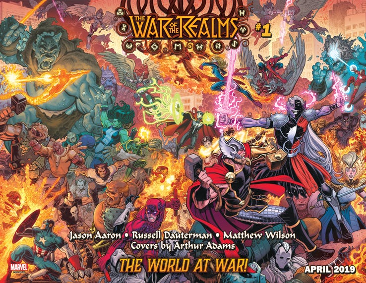 War of the Realms #1, copertina di Arthur Adams