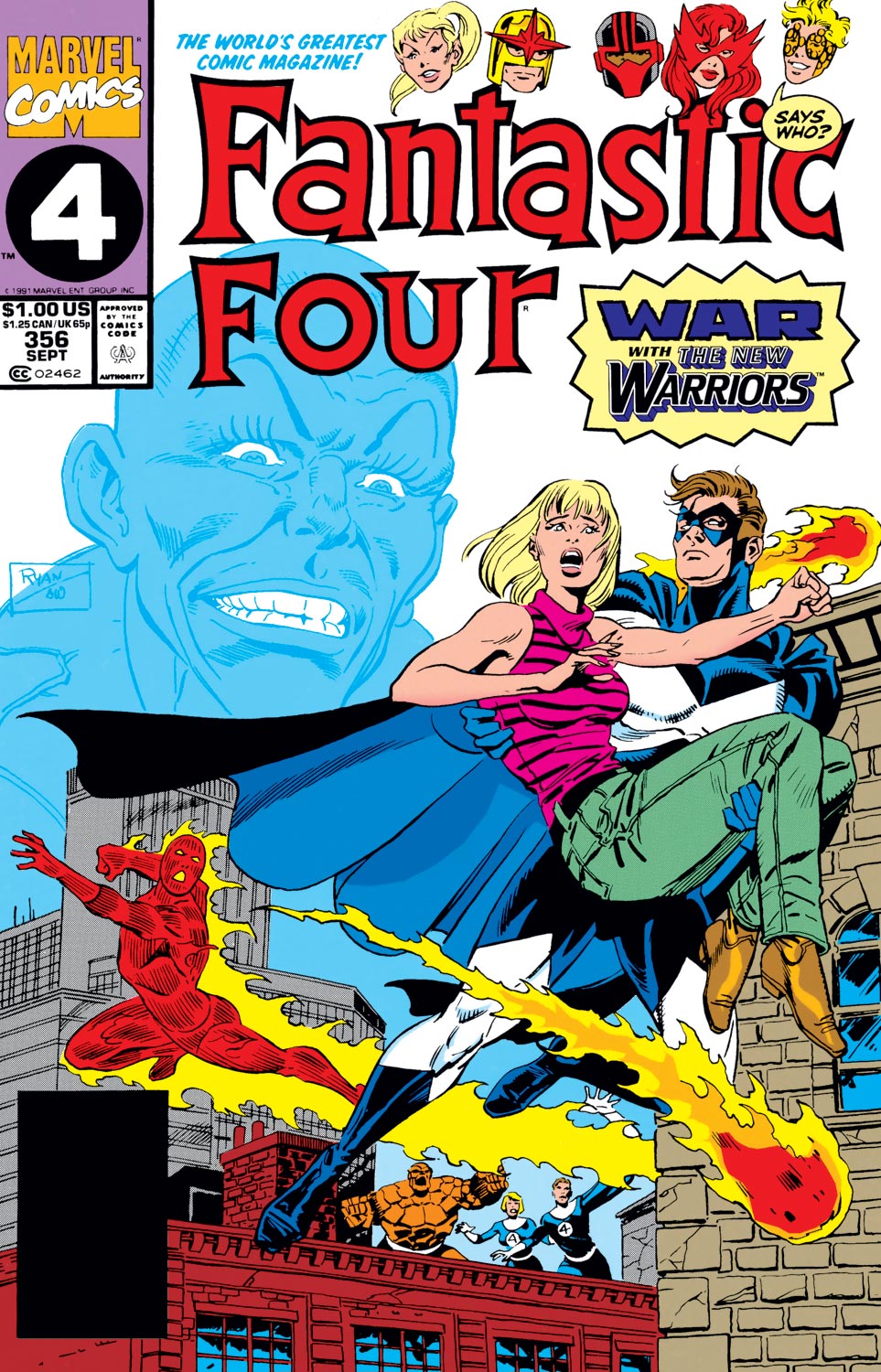 Fantastic Four #356, copertina di Paul Ryan