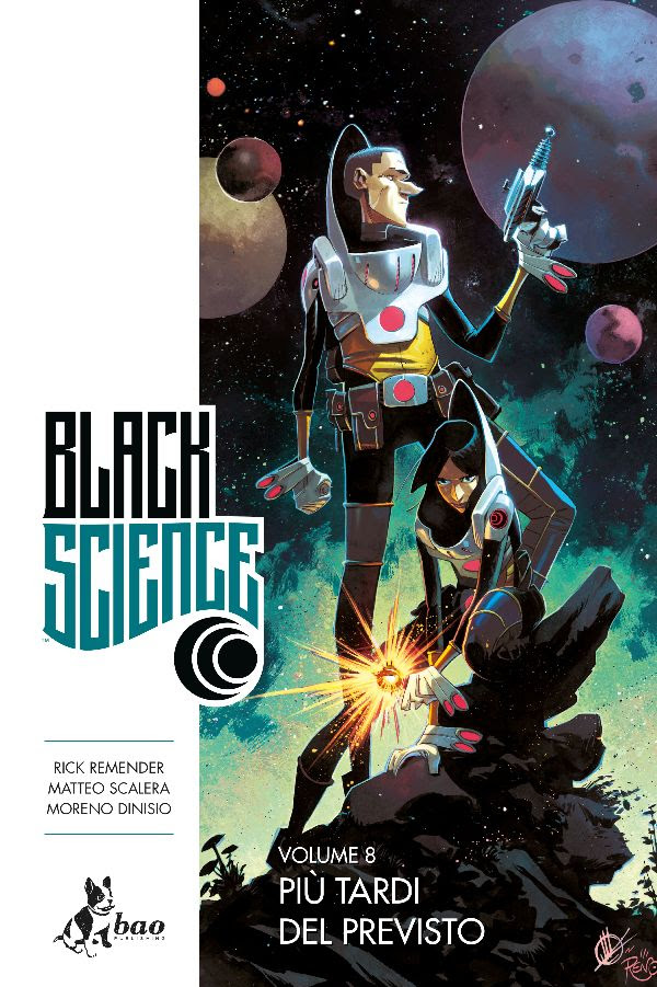 Black Science vol. 8: Più tardi del previsto, copertina di Matteo Scalera