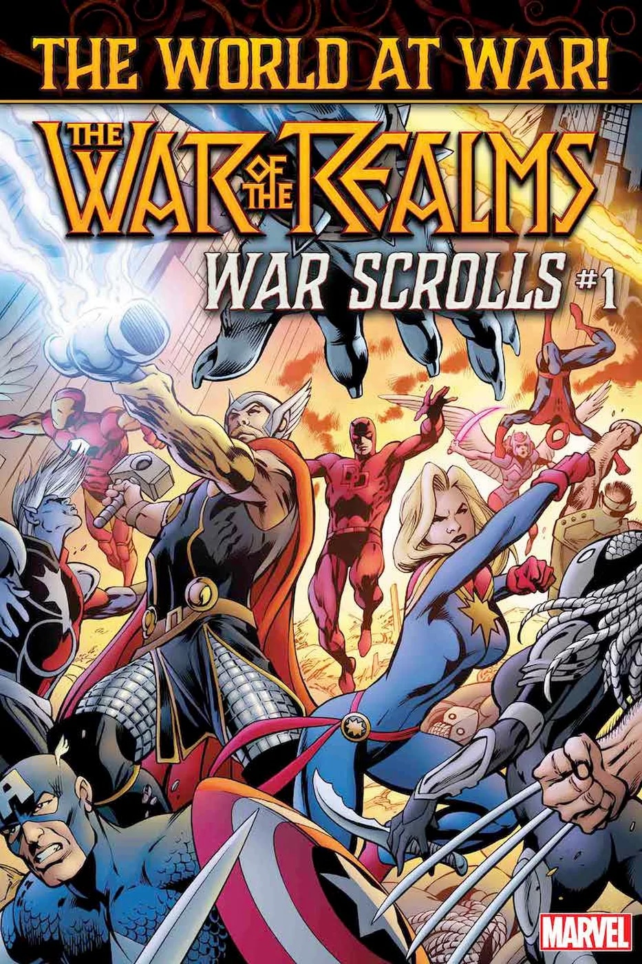 War of the Realms: War Scrolls #1, copertina di Alan Davis