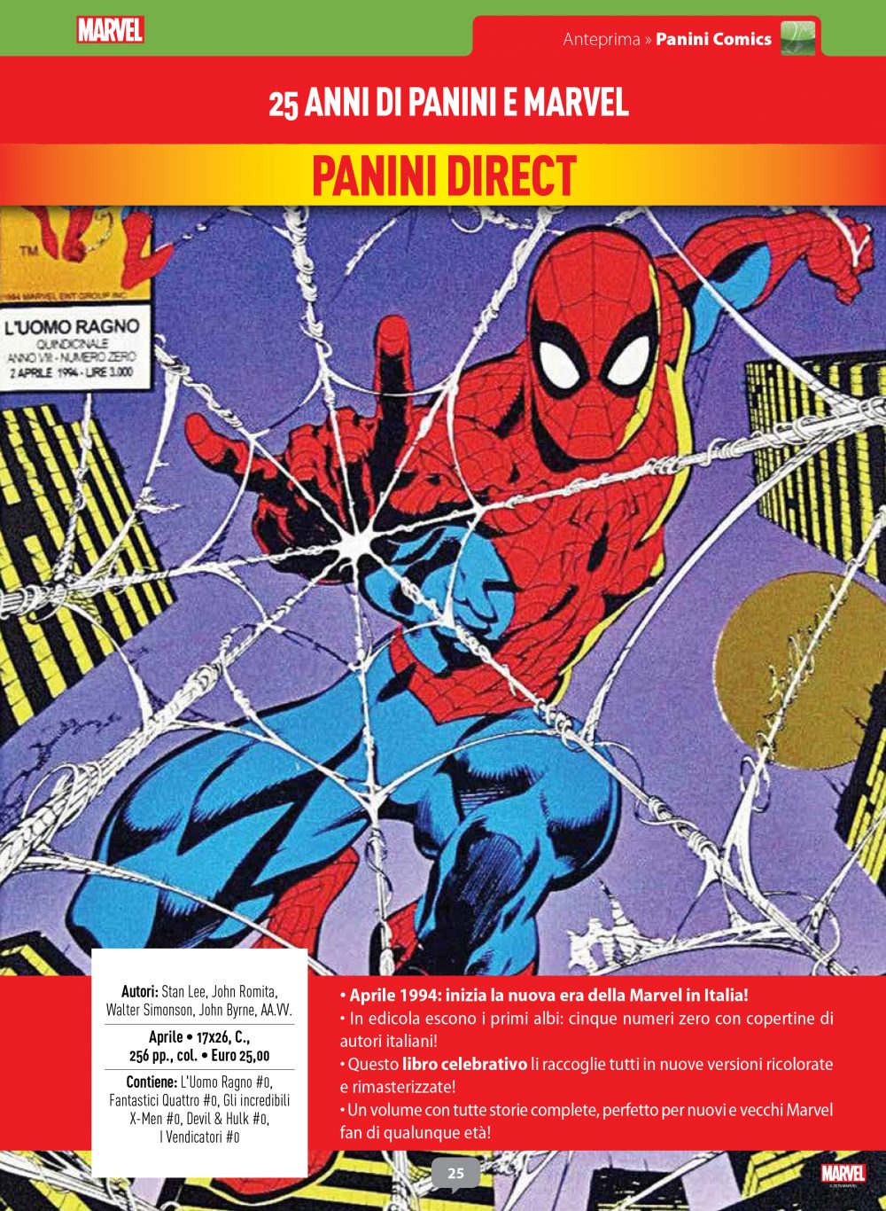 25 anni di Panini e Marvel su Anteprima