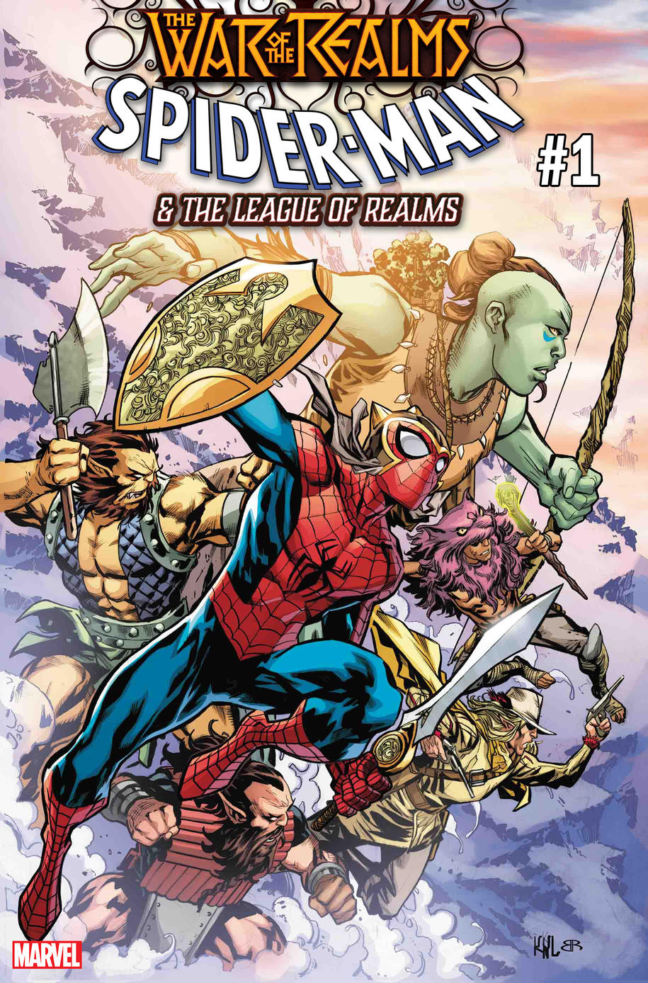 War of the Realms: Spider-Man & The League of Realms #1, copertina di Ken Lashley