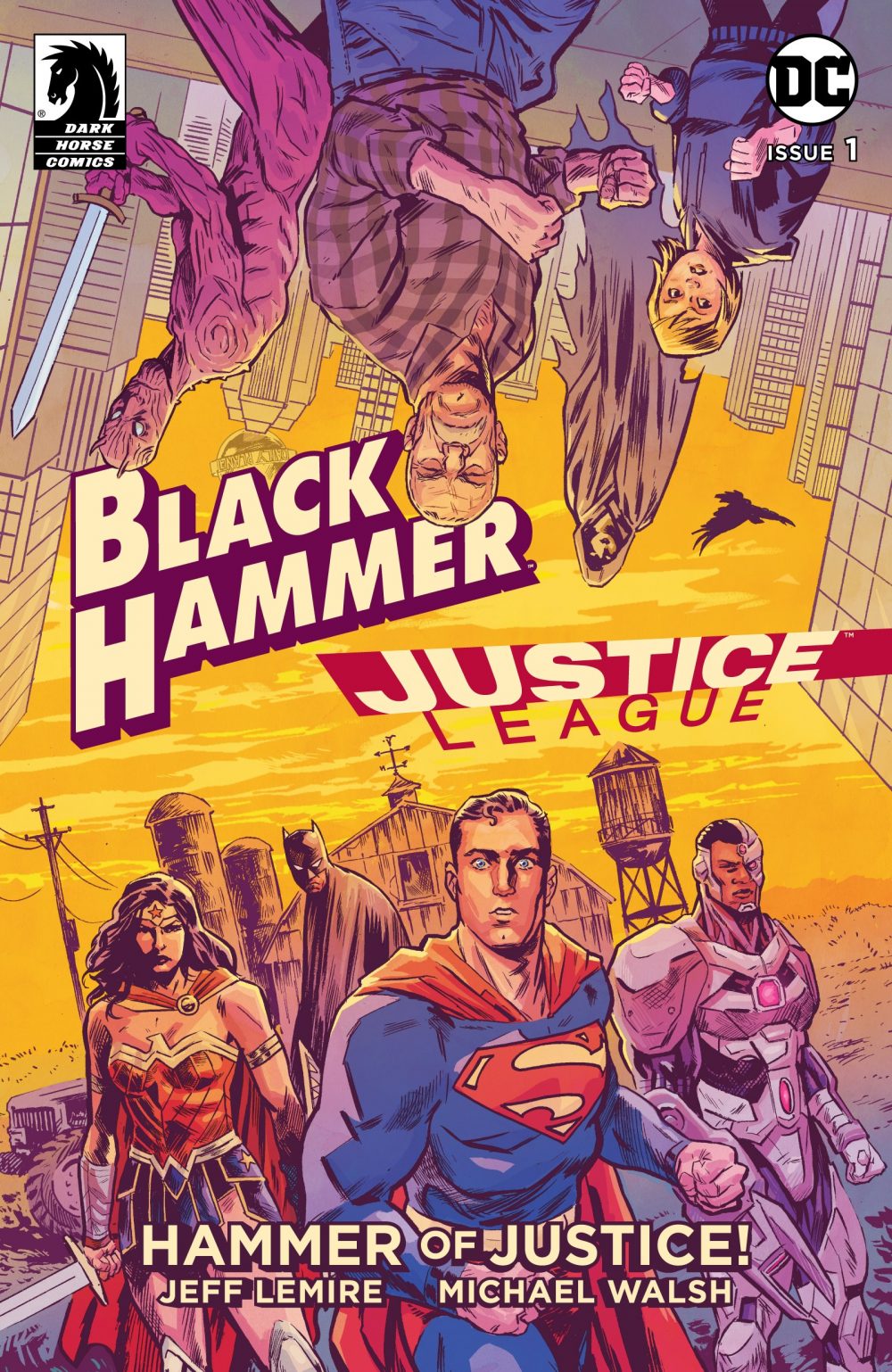 Black Hammer/Justice League: Hammer of Justice #1, copertina di Michael Walsh