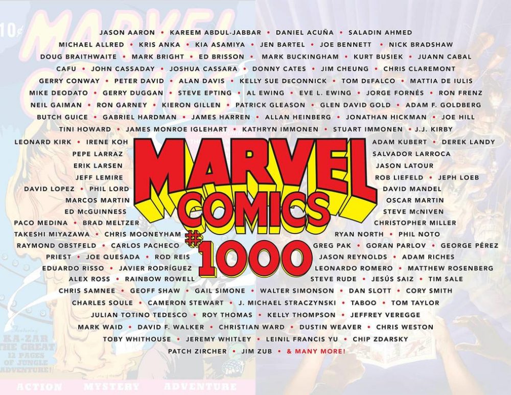 Marvel Comics #1000, gli autori