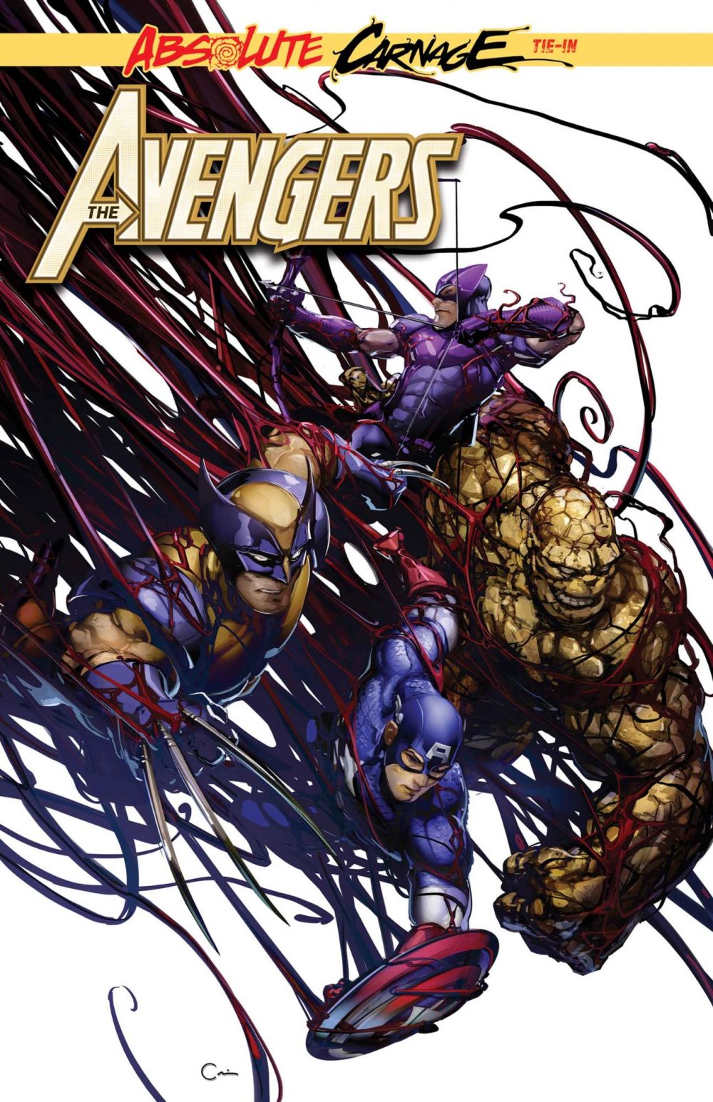 Absolute Carnage: Avengers #1, copertina di Clayton Crain