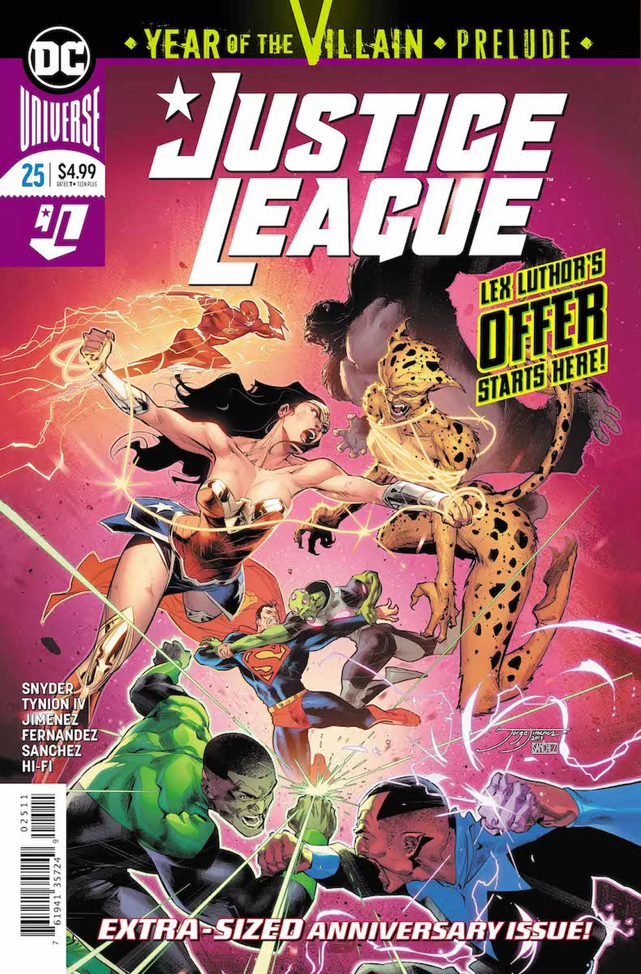 Justice League #25, copertina di Jorge Jimenez