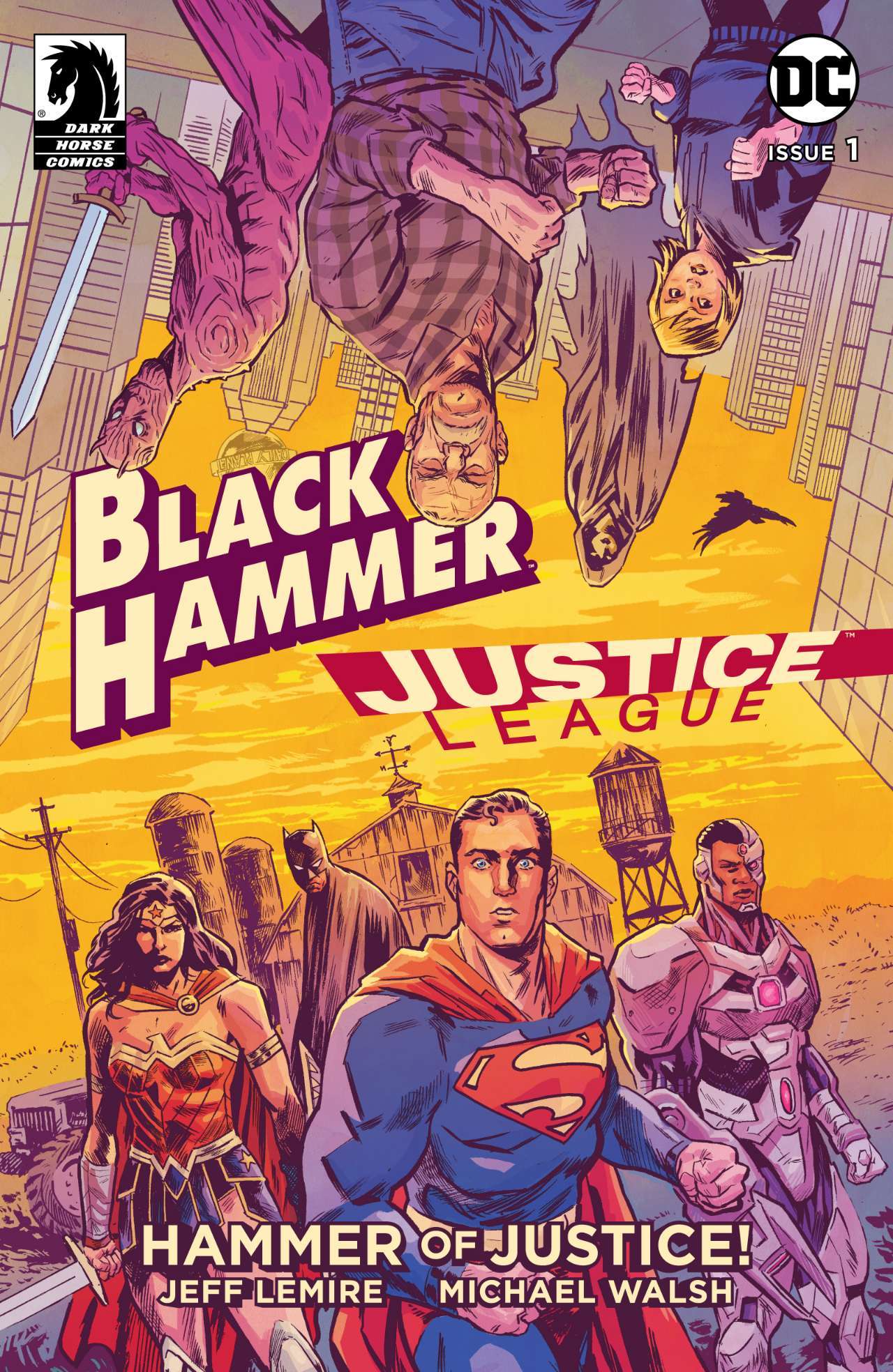 Black Hammer/Justice League: Hammer of Justice #1, copertina di Michael Walsh