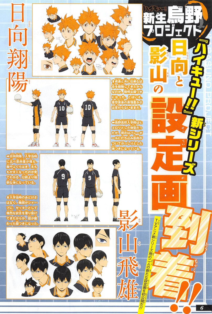 Haikyu!! – L’Asso del Volley, anime character design