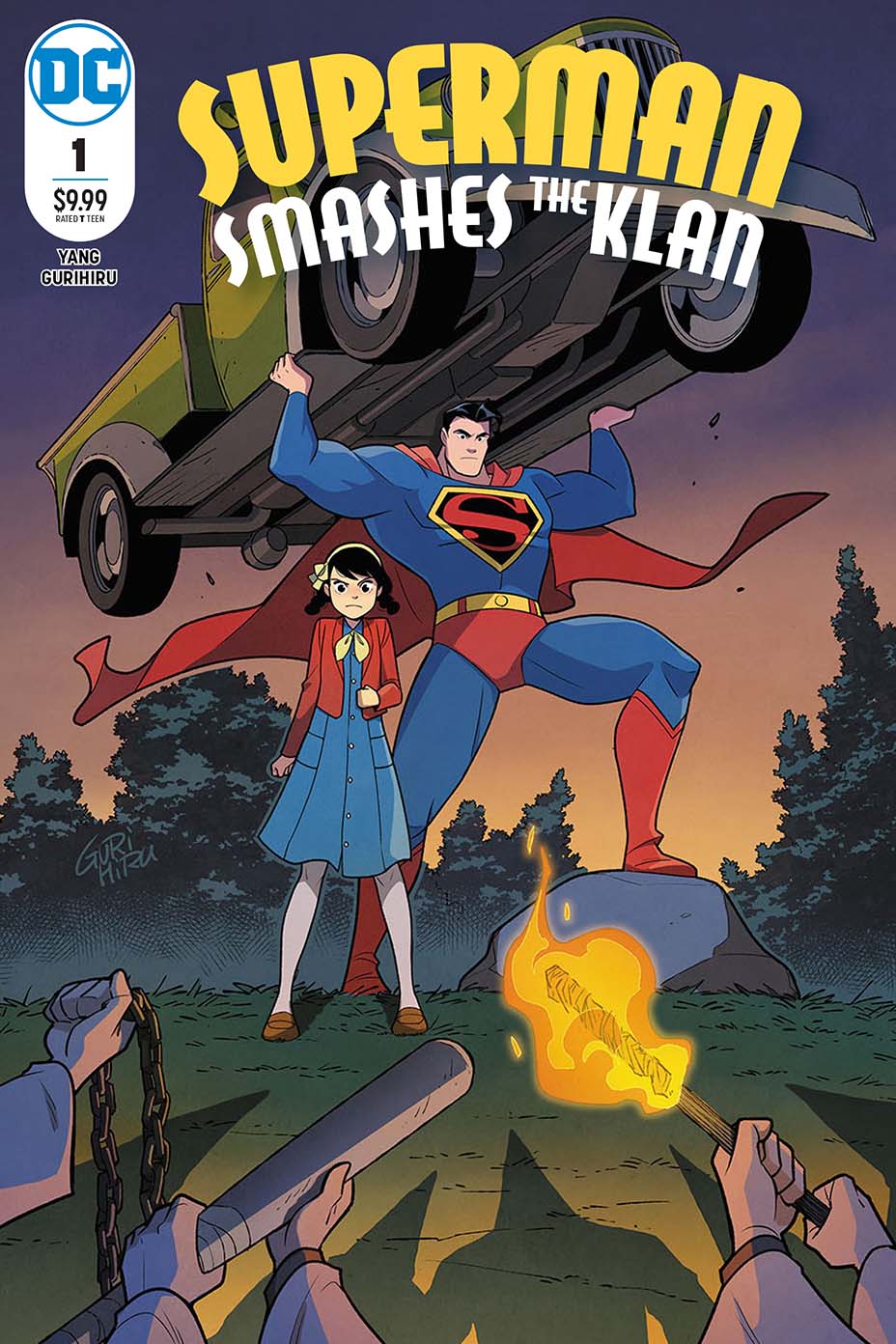 Superman smashes the Klan #1, copertina di Gurihiru