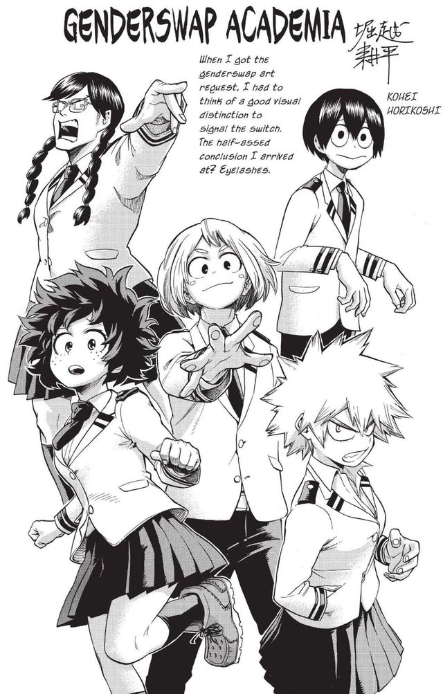 My Hero Academia, illustrazione di Kohei Horikoshi