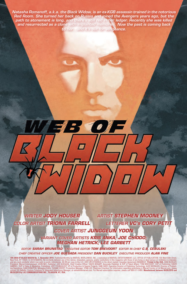 Web of Black Widow #1. intro