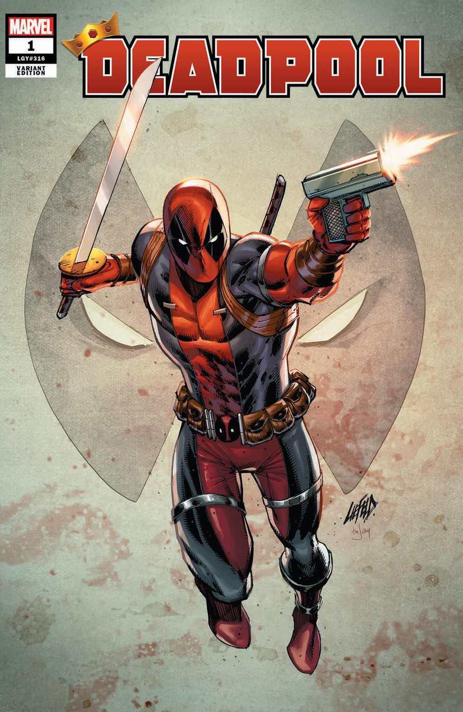 Deadpool #1, variant cover di Rob Liefeld