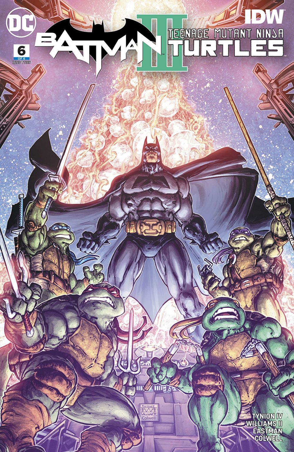 Batman/Teenage Mutant Ninja Turtles III #6, copertina di Freddie Williams II